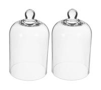 DEEPCRAFF 2 Pièces Dôme de Verre Transparent et Micro Paysages | Verre Clair Lisse, Couvercle Protecteur, Présentation Élégante sur Table, pour Chambre et Atelier Créatif