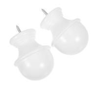 DEEPCRAFF 2 Pièces Embout Décoratif Rond en Bois Blanc pour Tringle à Rideaux Romaine 29mm, Embouts pour Tringles à Rideaux, Nettoyage Facile, Style Élégant
