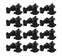 DEEPCRAFF 24 Pièces Isolateurs Rond Noirs de Clôture Électrique en Plastique à Visser Installation Facile et Sécurité Renforcée pour Fils de Clôture Agricole Adaptés aux Poteaux d'angle