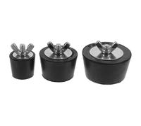 DEEPCRAFF 3 Pièces Bouchon D'hivernage en Caoutchouc pour Piscine Enterrée, Protection Antigel pour Tuyauterie, Facile à Utiliser, Matériau Solide en Acier Inoxydable et Caoutchouc Noir