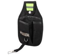 DEEPCRAFF Banane à Outils pour Électricien en Toile Oxford Noire Bande Réfléchissante, Sacoche Portable pour Rangement Extérieur et Utilisation Professionnelle