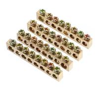 DEEPCRAFF Barre de Mise la Terre en Cuivre 8 Trous, Bornier de Distribution Haute Résistance, Lot de 4 Pièces pour Installation Électrique Sécurisée