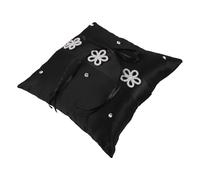DEEPCRAFF Coussin D'alliances Porte-bagues Sécurisé en Tissu Dentelle Vintage Noir pour Cérémonie de Mariage Élégante en Intérieur