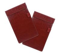 DEEPCRAFF Lot de 2 Presse-papiers de Menu en Cuir Pu Marron, Résistant à L'abrasion, pour Gestion des Commandes au Bureau