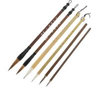 DEEPCRAFF Outil Polyvalent Kit de 6 Pinceaux de Calligraphie Chinoise en Bois et Nylon Facile à Ranger pour Peinture et Écriture Artistique