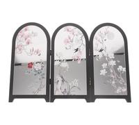 DEEPCRAFF Paravent Pliant Chinois à 3 Panneaux en PVC Mousse et Acrylique, Écran Décoratif Portable et Compact pour Bureau ou Chambre, Style Traditionnel Élégant