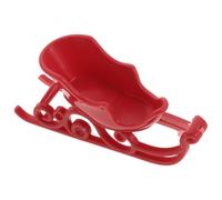 DEEPCRAFF Plateau à Étages de Noël Rouge en Plastique Mini Traîneau Décoratif Compact pour Centre de Table Festif et Décoration Intérieure de Maison