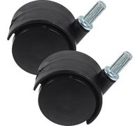 DEEPCRAFF Roulettes Pivotantes Noires en Plastique et Fer et Robustes 2pcs pour Meubles Lourds Adaptées pour Étendoir Linge et Bibliothèques