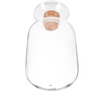 DEEPCRAFF Verre Pot à Allumettes 125ml Couvercle en Bois | Bocal Décoratif Transparent, Format Compact pour Rangement Quotidien, Style Délicat et Bien Finition
