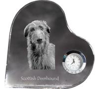 Deerhound - horloge en cristal avec photo de chien, étagère en forme de cœur avec horloge, horloge sur pied personnalisée de la marque Art-Dog