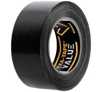 Defender EXA-TAPE-VALUE B 50 - Ruban de tissu, noir, brillant, 50 mm x 50 m - Rubans adhésifs et plus encore