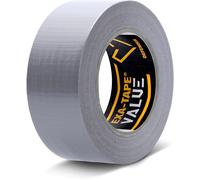 Defender EXA-TAPE-VALUE S 50 - Ruban de tissu, Argent, brillant, 50 mm x 50 m - Rubans adhésifs et plus encore