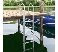 Defense fixe de quai - defense fixe de ponton Vidaxl Échelle de dock à 5 étapes Argent 45 ×11,5 ×190 cm Aluminium