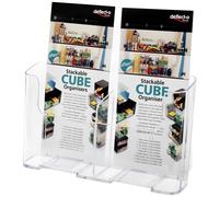 Deflecto 74501 Porte-brochures transparent Nombre de compartiments 2 1 pc(s) (l x H x P) 240 x 188 x 95 mm