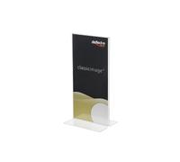 Deflect-o Présentoir de bureau en T 765753 double face 1/3 A4 transparent