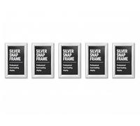 Deflecto Lot de 10 Cadres Affiche Clipsables A3 Muraux - Vitrine Professionnelle Aluminium Argenté - Porte-Documents Élégant pour Bureaux, Magasins, Restaurants & Expositions