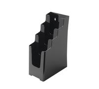 Deflecto Lot de 4 porte-revues à 4 compartiments 1/3 A4 (format DL) - Noir - Support mural pour documents et magazines
