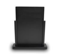 Deflecto Panneau Ardoise de Table Double Face, Mini Présentoir Autoportant pour Cafés, Menus, Étiquettes d’Événements, Tableau de Message de Table - Lot Unitaire, Grand (32,3 x 27 x 7,1 cm) Noir