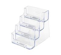 Deflecto Porte-cartes de visite paysage à 4 niveaux et 4 poches transparent cristal
