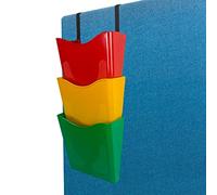 Deflecto Porte-Documents Muraux A4 Portrait Multicolores Lot de 3 - Support Affiche A4 - Présentoir Prospectus A4 - Range-Courrier Mural - Support Poster A4 - Porte-Menues A4
