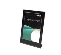 Deflecto Porte-signature incliné A5 portrait noir - Cadre incliné, support plastique pour menus et affiches - Porte-dépliants