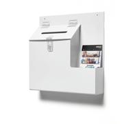 Deflecto Urne avec fente, serrure blanc (l x H x P) 355 x 360 x 90 mm 1 pc(s)