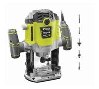 RYOBI - Défonceuse 1 600 W - 10 000-26 000 tr/min - pinces 8/6 mm - 5 fraises incluses - Livrée en coffret - RRT1600-K