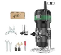 Défonceuse à bois électrique 800 W 33000RPM, affleureuse à bois, outil de coupe pour sculpture sur bois de 6,35 mm, 6 Vitesses