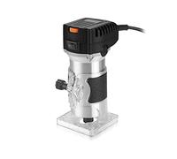 Défonceuse à bois Électrique bois routeur bois tondeuse fraiseuse manuel bois fraise outil électrique 6.35mm 800W Coupe stable et précise(6 Gear Black)
