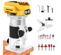 Defonceuse a Bois sans fil pour Dewalt 20 V/18 V Batterie, Fraise à bordure | 1300 W bordure sans fil Balais 6 Vitesses,Fraiseuse à une Main,fraise à bords sans balais avec 15 Fraises 1/4"" pour Travail