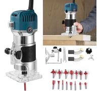 Défonceuse à main - Défonceuse de chants - 40 000 tr/min - Vitesse variable - 220 V - Avec jeu de 15 fraises