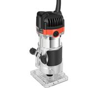 Défonceuse à main pour le bois - Défonceuse de chant compacte - 800 W - 30 000 tr/min - Moteur en cuivre - Carter en aluminium - Pour le chantournage et le rainurage - Fonctionne sur secteur - Rouge