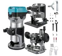 Défonceuse Affleureuse Électrique Multifonctions Routeur à Bois + 3 Bases Fixe Inclinable Plongeante 710W -220 V Alliage