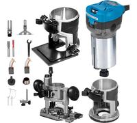 Défonceuse compacte à vitesse variable et couple maximal de 800 W, 30 000 tr/min, avec pinces de serrage 1/4" et 3/8", 1 base plongeante et 1 base inclinable, 220 V