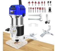Défonceuse - Défonceuse de chants - Puissance 3 800 W - Tension 220–240 V - Vitesse à vide 10 000–30 000 tr/min - Six vitesses - Pince de serrage 6–8 mm - Profondeur de fraisage max. 29 mm - Bleu