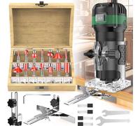 Défonceuse électrique - Défonceuse manuelle pour les bords - 800 W - 6 vitesses - 33 000 tr/min - Pour le travail du bois - Modèle avancé