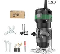 Défonceuse électrique - Défonceuse pour bois - 800 W - 6 vitesses - Jusqu'à 33 000 tr/min - À main levée - Pour le défonçage et la gravure - Standard