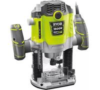 RYOBI - Défonceuse 1 600 W - 10 000-26 000 tr/min - pinces 8/6 mm - 5 fraises incluses - Livrée en coffret - RRT1600-K