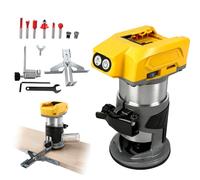 Défonceuse sans fil compatible avec Dewalt 18 V 20 V, 800 W Fraise à bordure sans balais 30 000 tr/min, fraise portable pour le travail du bois, 5 vitesses, fraise 1/4", mandrin 6/6,35/8 mm (sans