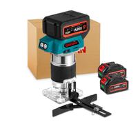 Défonceuse sans fil Trimmer Fraiseuse à une main Fraiseuse de bords sans balais 5 vitesses 30 000 tr/min Fraise à bois sans fil avec 2x batterie pour le travail du bois
