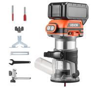 Défonceuse sans fil VEVOR, moteur sans balais, défonceuse compacte à vitesse variable et socle fixe, pince de serrage de 6,35 mm, défonceuse à une main pour le travail du bois, 18 V, Li-Ion (livrée sa