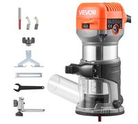 Défonceuse VEVOR, 710 W, réglage de la vitesse, défonceuse avec socle fixe et système d'aspiration, guide parallèle, défonceuse pour le travail du bois, découpe, projets de bricolage, avec fil