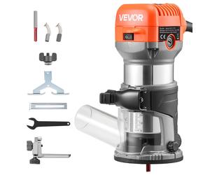 Défonceuse VEVOR, 710 W, réglage de la vitesse, défonceuse avec socle fixe et système d'aspiration, guide parallèle, défonceuse pour le travail du bois, découpe, projets de bricolage, avec fil