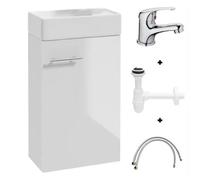 .Deftrans Domodomo - Armoire de Salle de Bain avec lavabo - 40 x 60 x 21,3 cm - Ensemble de lavabo en céramique - Armoire Murale pour Petite Salle de Bain