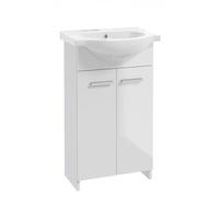 .Deftrans Domodomo - Armoire de Salle de Bain avec lavabo - 85 x 45 x 26 cm - Blanc - en céramique - Meuble sur Pied pour Petite Salle de Bain