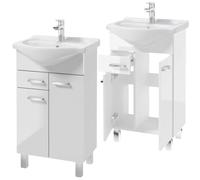 .Deftrans Domodomo Meuble de Salle de Bain avec lavabo 85 x 50 x 42 cm Meuble Blanc