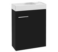 .Deftrans Lavabo WC pour invités avec meuble bas 50 x 70 x 23 cm - Petit lavabo pour toilettes d'invités - Meuble sous-vasque - Noir