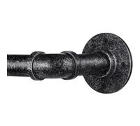 DEFYNEE Tringle à rideaux industrielle de 80 à 183 cm, montage au plafond et au mur, diamètre 25 mm, extensible, pour terrasse, porte coulissante en verre, salon, noir vintage