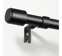 DEFYNEE Tringle à Rideaux Noir Mat, Ø 25mm, 81-122cm, Barre Extensible