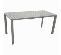 DEGAMO Table de jardin extensible BAGO 120/162 x 70 cm, en aluminium gris argenté, résistant aux intempéries